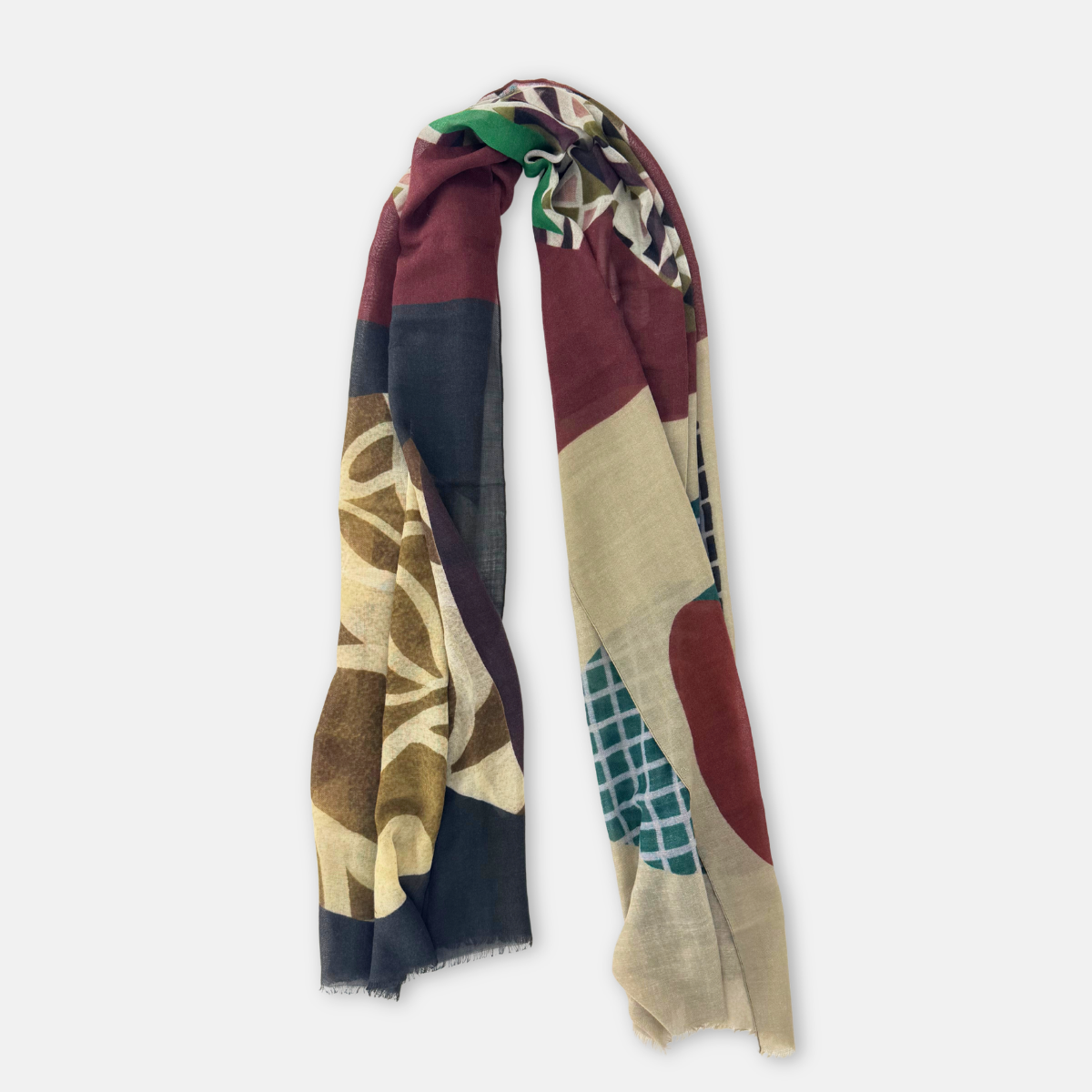Barbieri Mosaic Muted Jewel Tones Scarf - Big Bag NY
