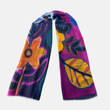 Barbieri Vibrant Nature Pattern Wool Scarf - Big Bag NY