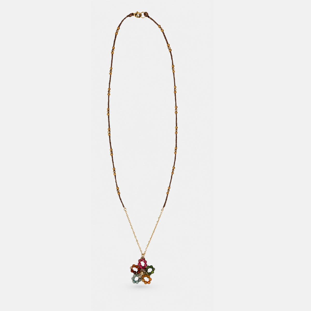 Danielle Welmond Rainbow Tourmaline Flower Necklace - Big Bag NY