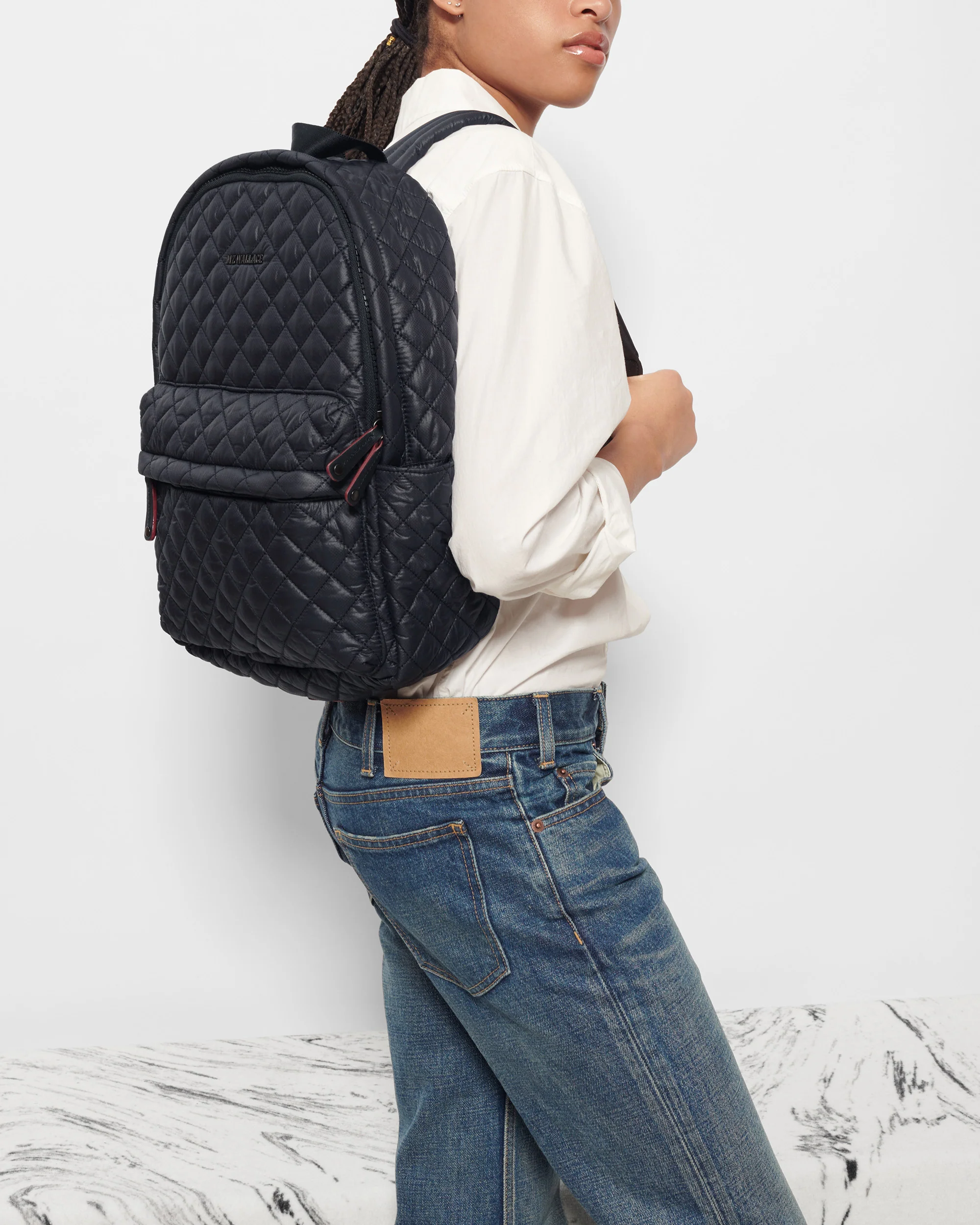 Black Oxford MZ Wallace City Metro Backpack - Big Bag NY model shot