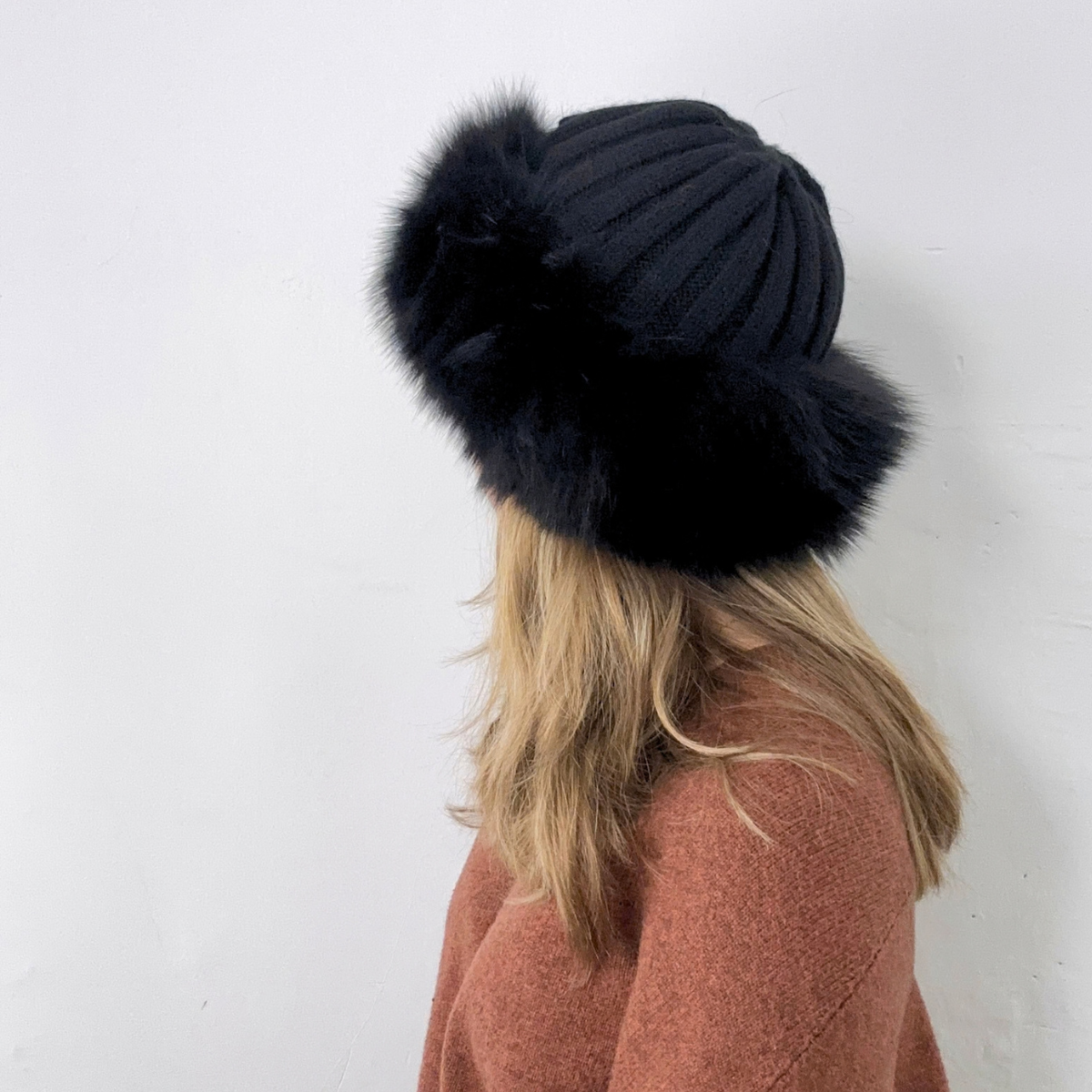 Bruno Carlo Cashmere Russian Hat in Black - Big Bag NY
