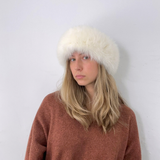 Bruno Carlo Fox Fur Headband in Cream - Big Bag NY