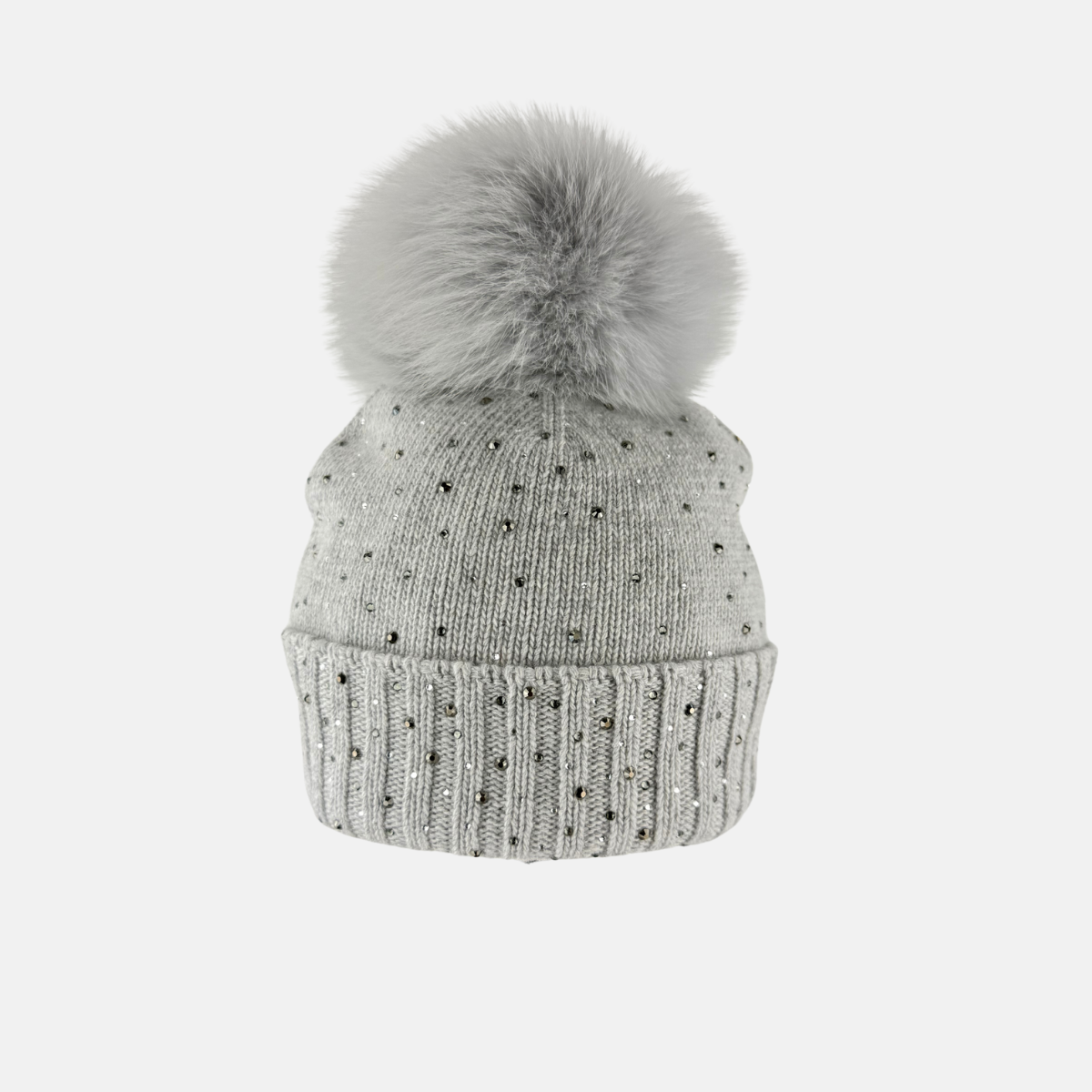 Bruno Carlo Sparkly Cashmere Blend Beanie Gray - Big Bag NY