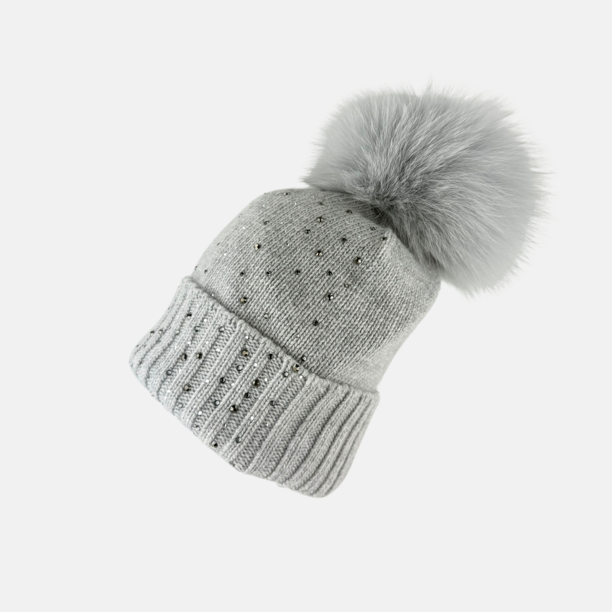Bruno Carlo Sparkly Cashmere Blend Beanie Gray3 - Big Bag NY