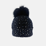 Bruno Carlo Sparkly Cashmere Blend Beanie Navy - Big Bag NY