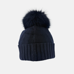 Bruno Carlo Sparkly Cashmere Blend Beanie Navy2 - Big Bag NY
