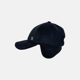 Bruno Carlo Wool Baseball Cap with Ear Flaps in Black - Big Bag NY