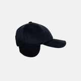 Bruno Carlo Wool Baseball Cap with Ear Flaps in Black - Big Bag NY