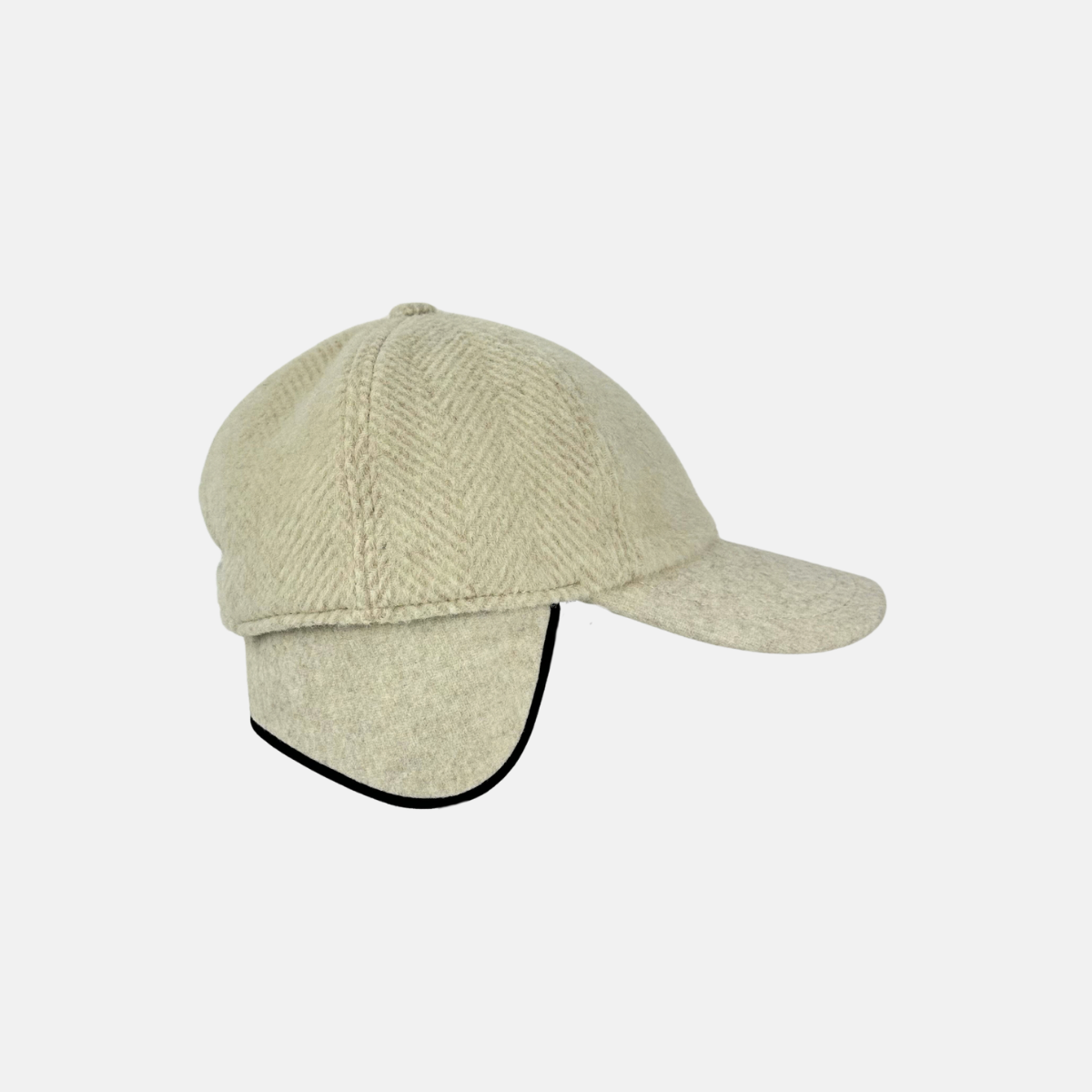 Bruno Carlo Wool Baseball Cap with Ear Flaps in Ivory - Big Bag NY