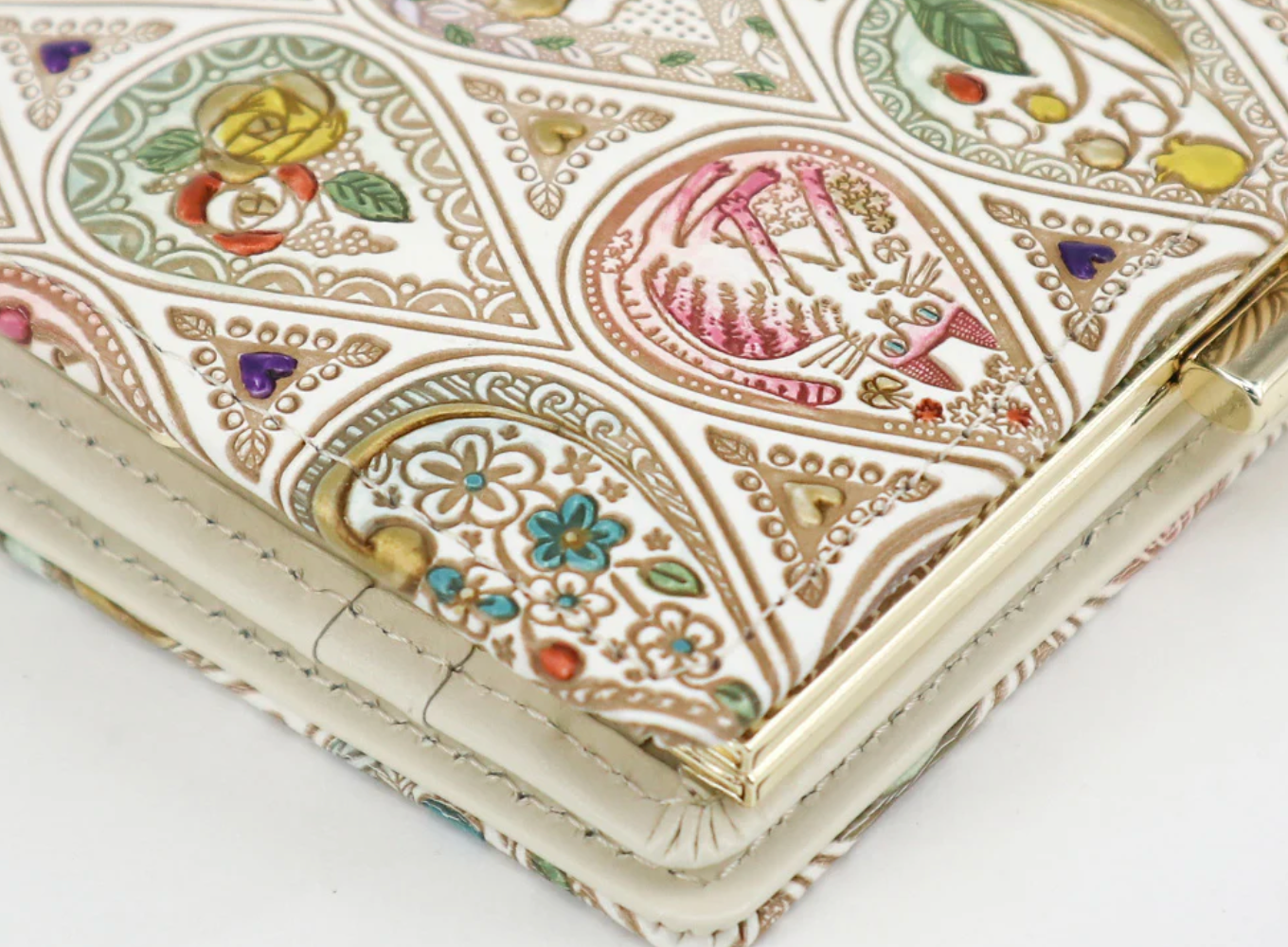 Bunkoya Oozeki Flowers and Cats Billfold with Clasp3 - Big Bag NY