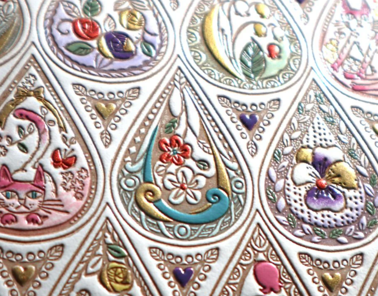 Bunkoya Oozeki Flowers and Cats Billfold with Clasp6 - Big Bag NY