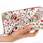 Bunkoya Oozeki Glossy Hearts Zippered Long Wallet4 - Big Bag NY