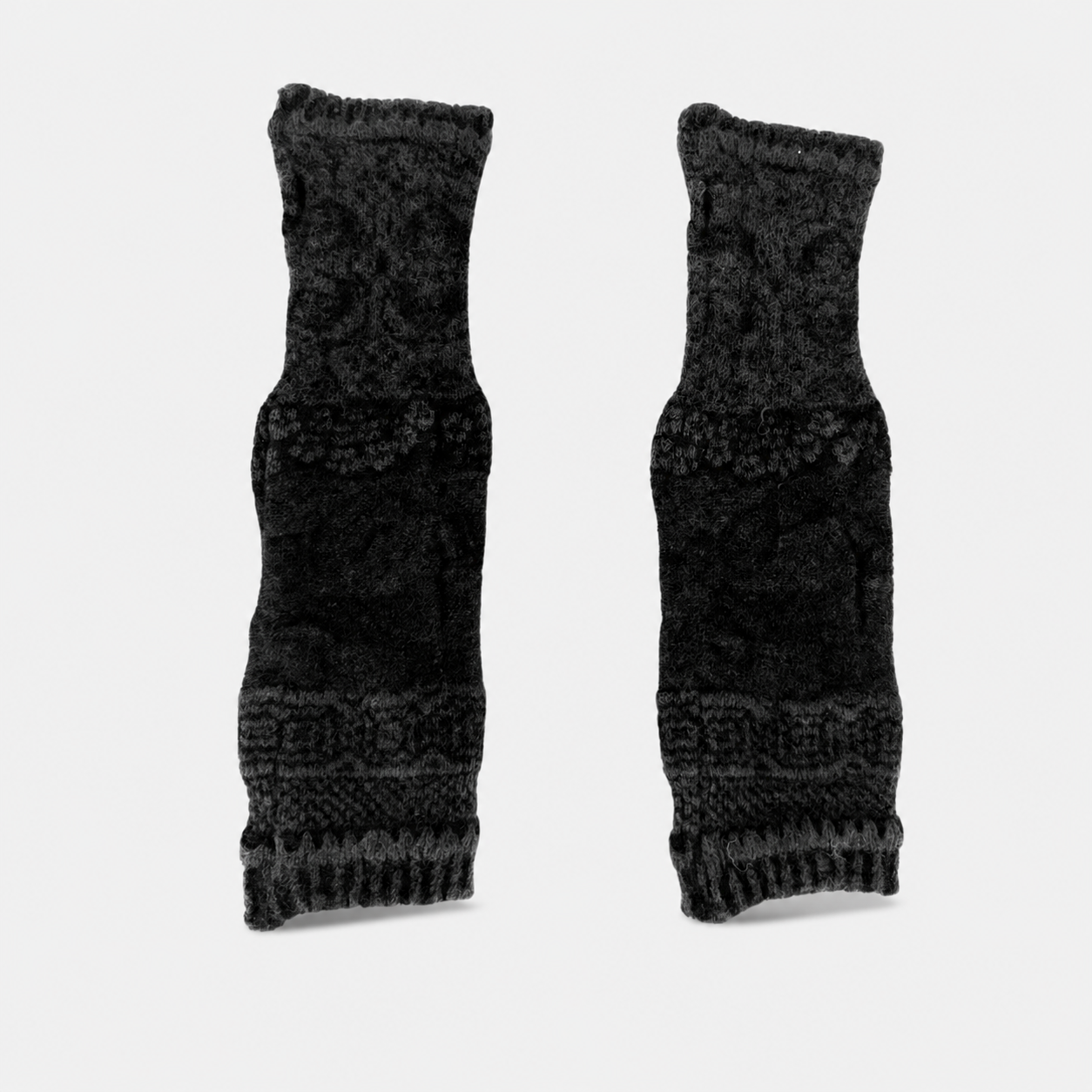Butapana Fingerless Armwarmer Wool Glove in Black - Big Bag NY