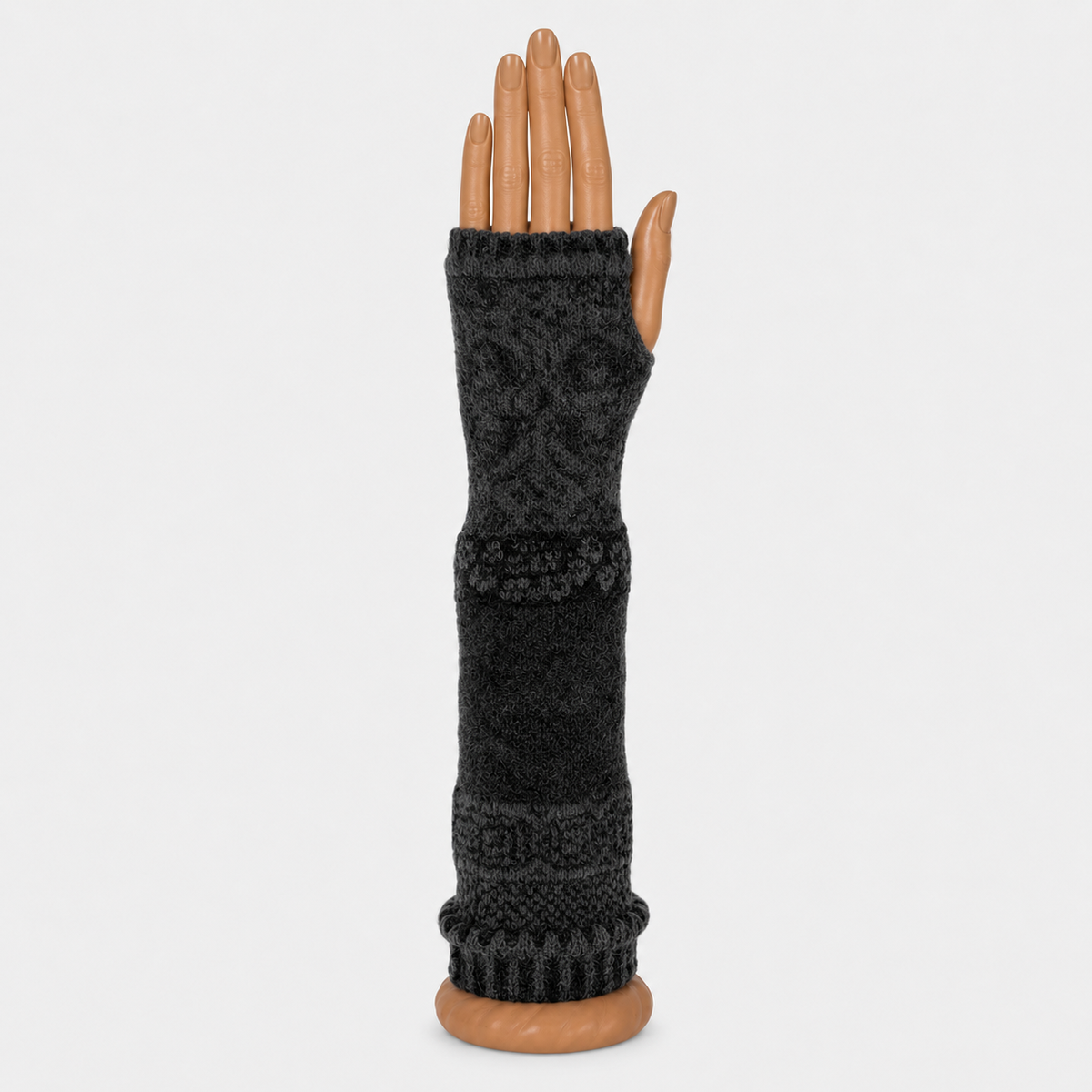 Butapana Fingerless Armwarmer Wool Glove in Black - Big Bag NY