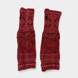 Butapana Fingerless Armwarmer Wool Glove in Burnt Orange - Big Bag NY