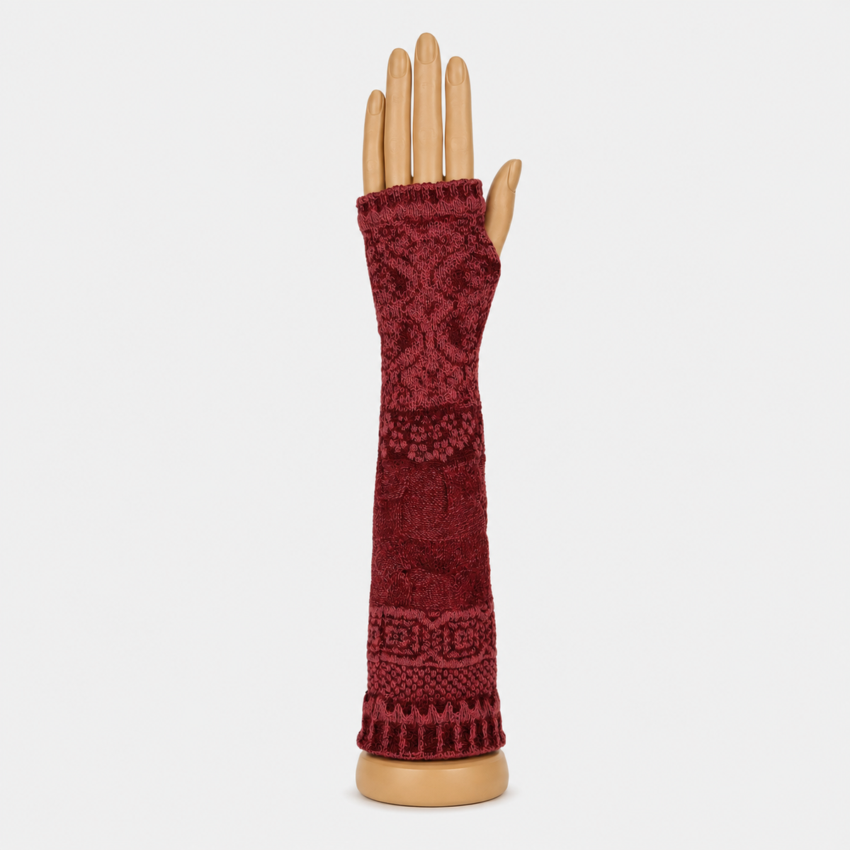 Butapana Fingerless Armwarmer Wool Glove in Burnt Orange - Big Bag NY