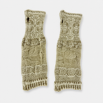 Butapana Fingerless Armwarmer Wool Glove in Ivory Beige - Big Bag NY