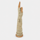 Butapana Fingerless Armwarmer Wool Glove in Ivory Beige - Big Bag NY