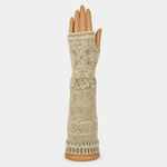Butapana Fingerless Armwarmer Wool Glove in Ivory Beige