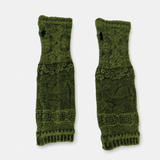 Butapana Fingerless Armwarmer Wool Glove in Moss Green - Big Bag NY