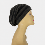 Butapana Oversized Cotton Beret Beanie in Black - Big Bag NY