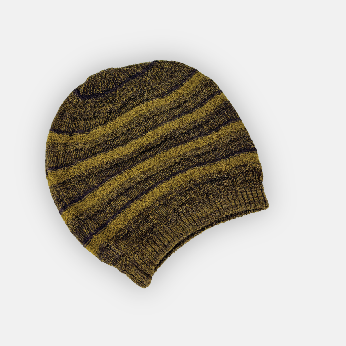 Butapana Oversized Cotton Beret Beanie in Mustard Yellow - Big Bag NY