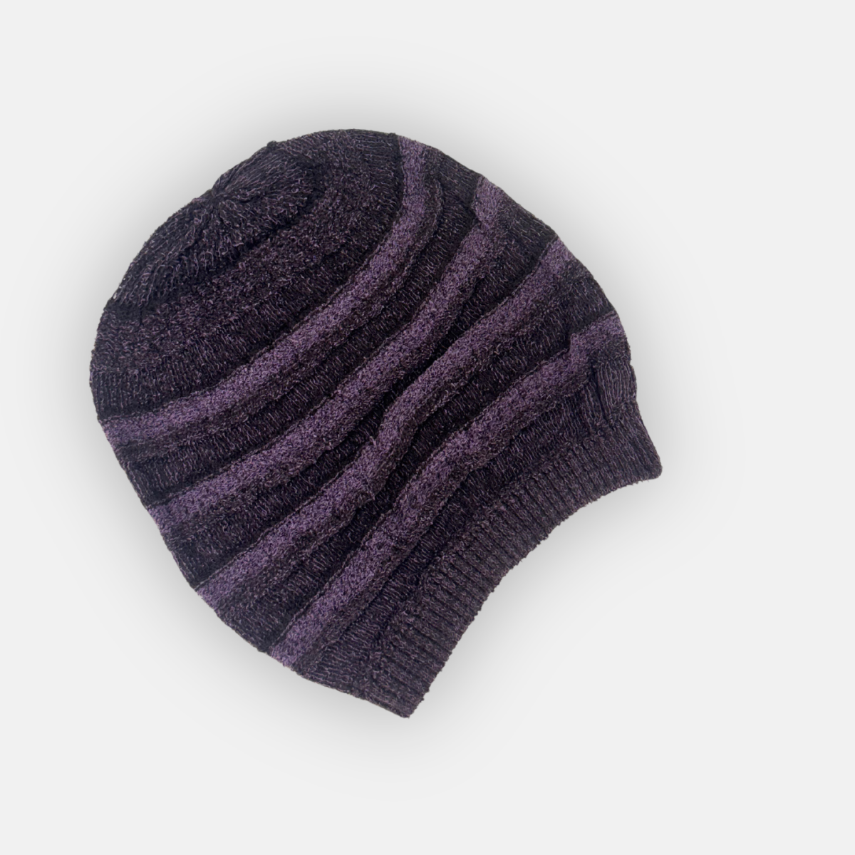 Butapana Oversized Cotton Beret Beanie in Purple - Big Bag NY
