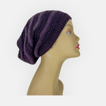 Butapana Oversized Cotton Beret Beanie in Purple - Big Bag NY