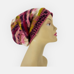 Butapana Oversized Printed Wool Beret Beanie in Multi Pink - big Bag NY
