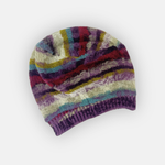 Butapana Oversized Printed Wool Beret Beanie in Multi Purple - Big Bag NY