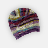 Butapana Oversized Printed Wool Beret Beanie in Multi Purple - Big Bag NY
