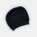 Butapana Oversized Wool Beret Beanie in Black - Big Bag NY