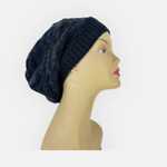 Butapana Oversized Wool Beret Beanie in Black - Big Bag NY