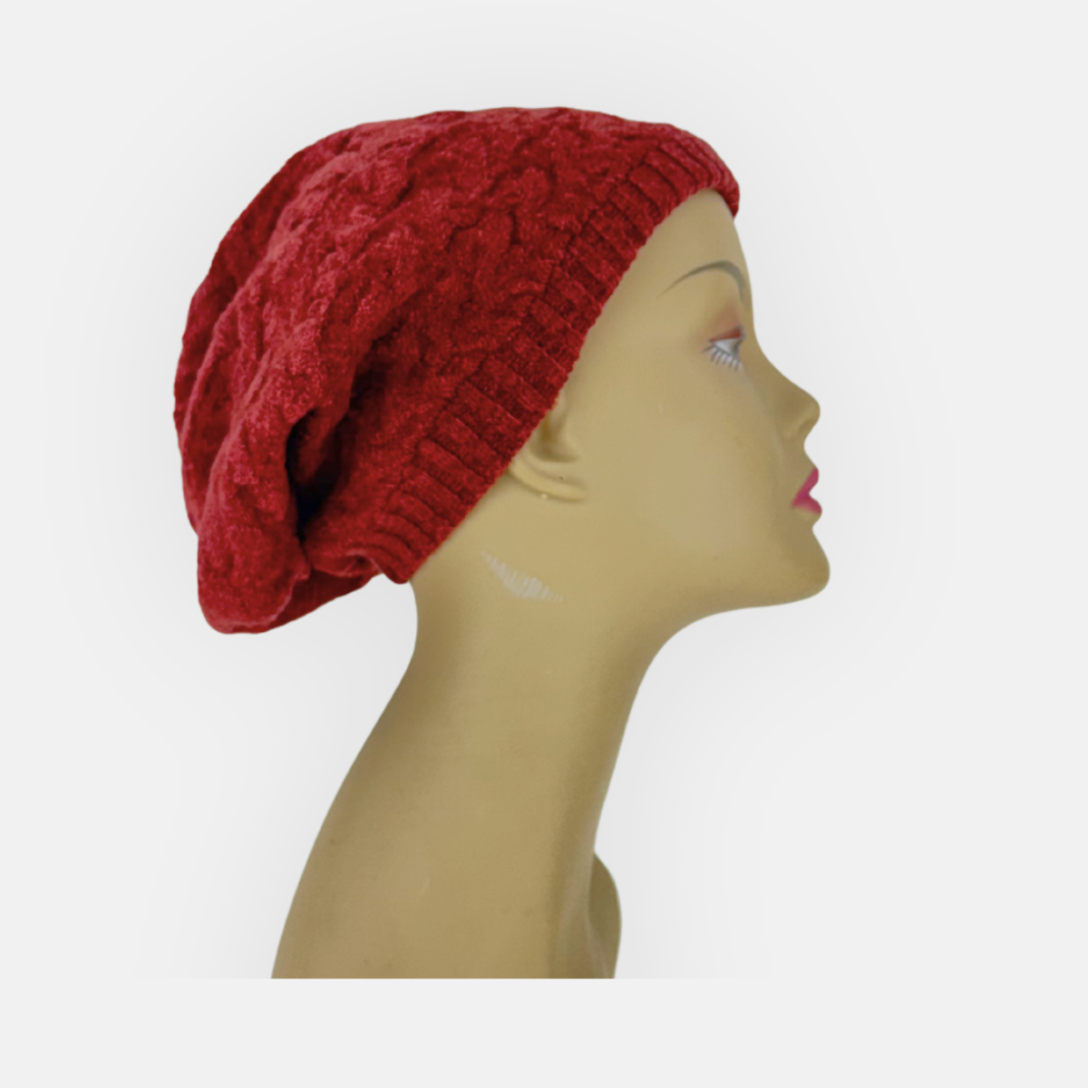 Butapana Oversized Wool Beret Beanie in Burnt Orange - Big Bag NY