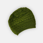 Butapana Oversized Wool Beret Beanie in Moss Green - Big Bag NY