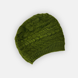 Butapana Oversized Wool Beret Beanie in Moss Green - Big Bag NY
