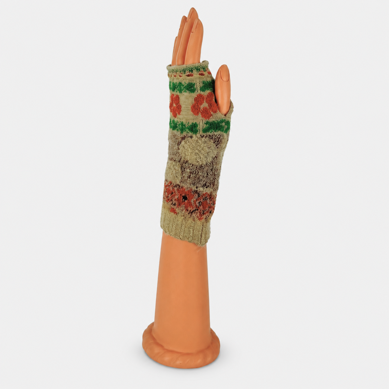 Butapana Short Fingerless Wool Glove in Beige - Big Bag NY
