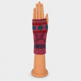 Butapana Short Fingerless Wool Glove in Dark Pink - Big Bag NY