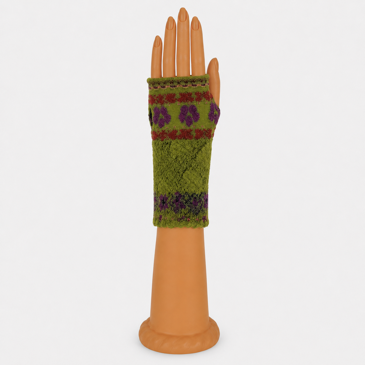 Butapana Short Fingerless Wool Glove in Green - Big Bag NY