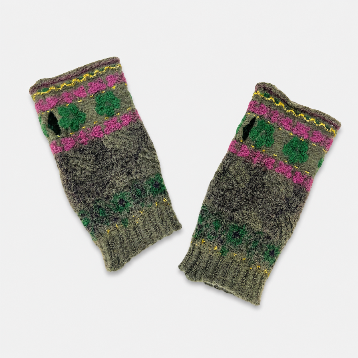 Butapana Short Fingerless Wool Glove in Grey - Big Bag NY
