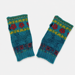 Butapana Short Fingerless Wool Glove in Teal Blue - Big Bag NY