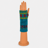 Butapana Short Fingerless Wool Glove in Teal Blue - Big Bag NY