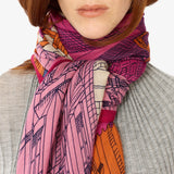 Paris wool scarf in Fuchsia