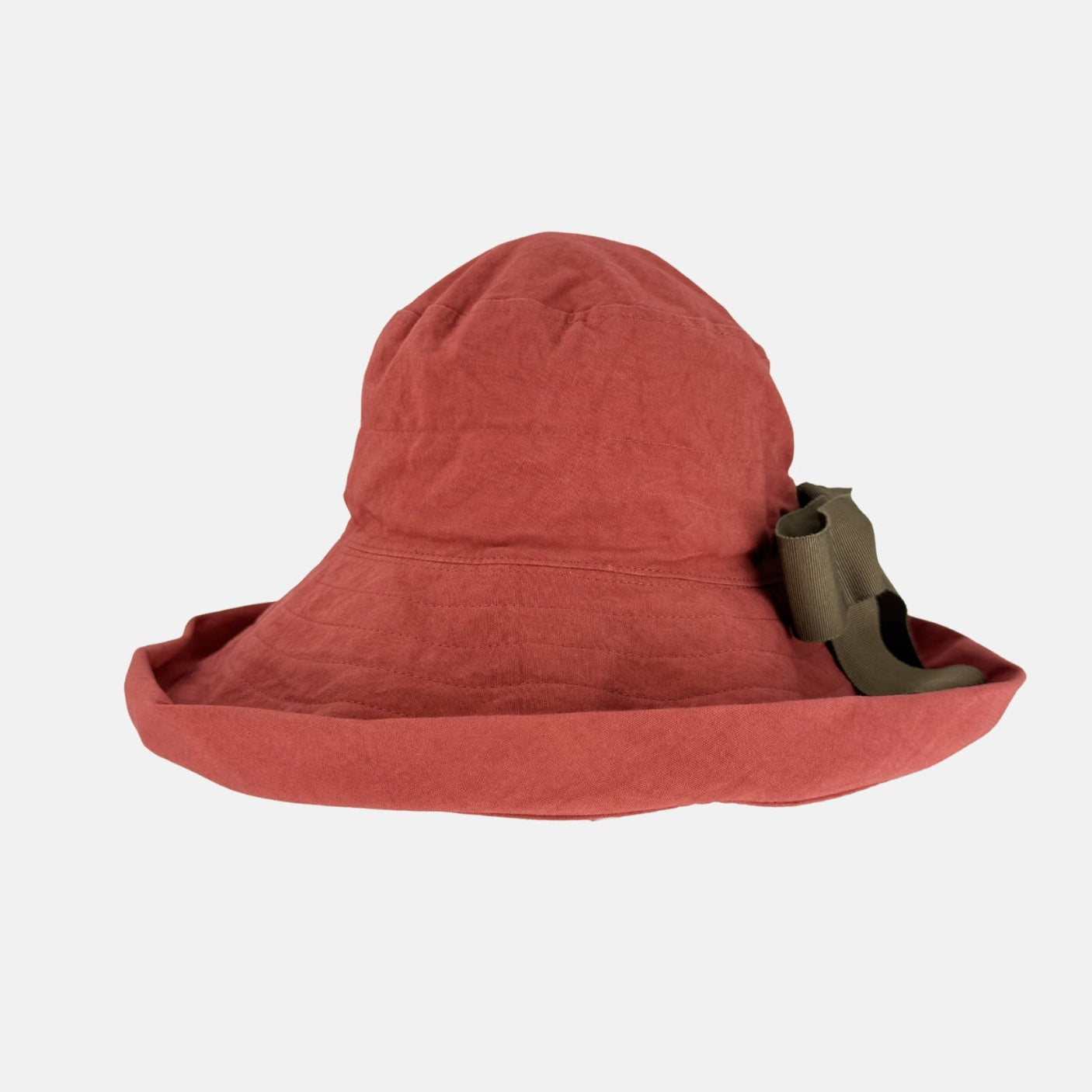CA4LA Laundry Ribbon Wide Brim Foldable Floppy Hat Red  -Big Bag NY 1