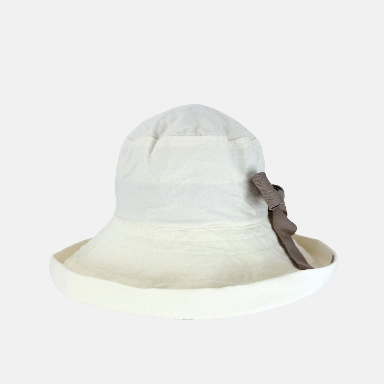 CA4LA Laundry Ribbon Wide Brim Foldable Floppy Hat White -Big Bag NY