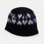 CA4LA Patterned Heart Knit Beanie in Black