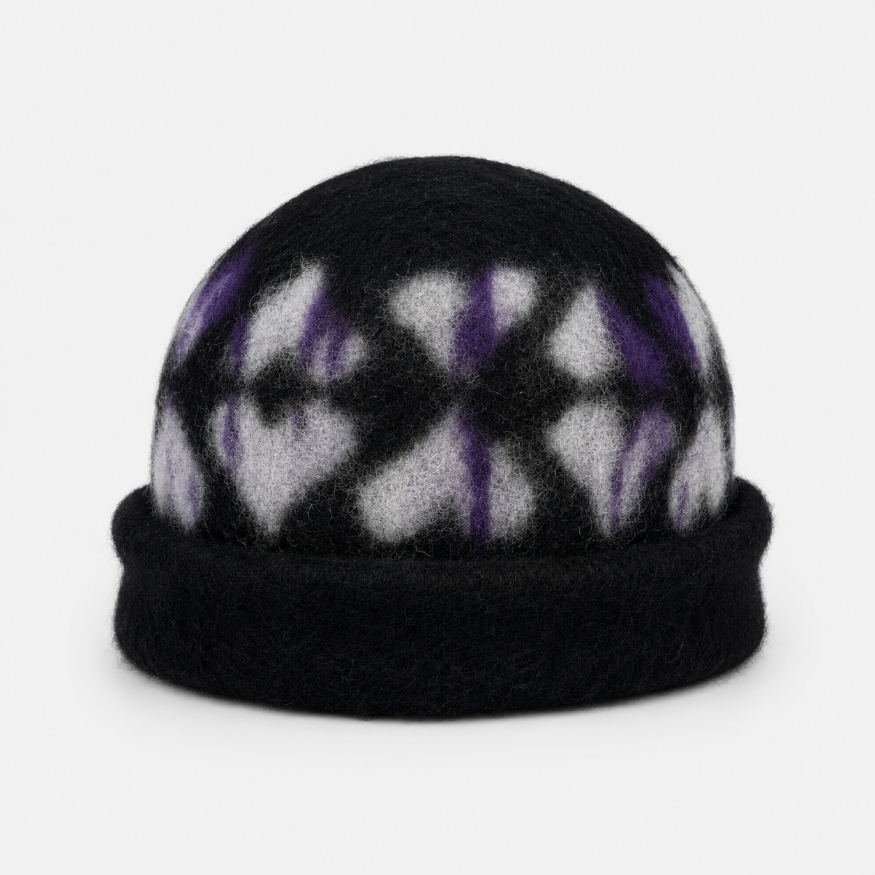CA4LA Patterned Heart Knit Beanie in Black - Big Bag NY