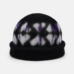 CA4LA Patterned Heart Knit Beanie in Black - Big Bag NY