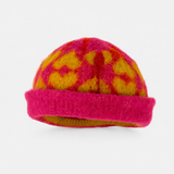 CA4LA Patterned Heart Knit Beanie in Pink - Big Bag NY
