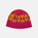 CA4LA Patterned Heart Knit Beanie in Pink - Big Bag NY